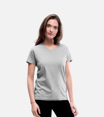 Women's V-Neck T-Shirt - Grey/S