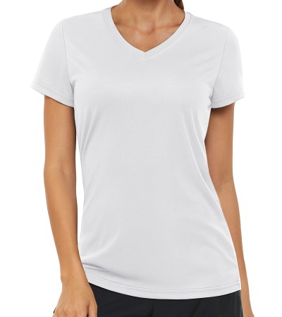 Women's V-Neck T-Shirt - grayish-white/S