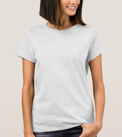 Women's basic grayish-white T-shirt - grayish-white/S