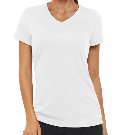 Women's V-Neck T-Shirt - White/S