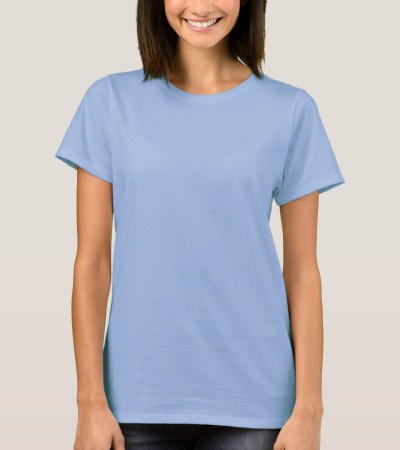 Women's basic blue T-shirt - Blue/S