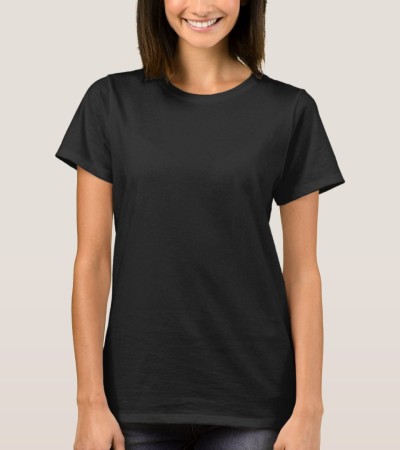 Women's basic black T-shirt - Black/S