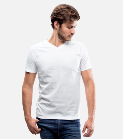 Men's V-Neck T-Shirt - White/S