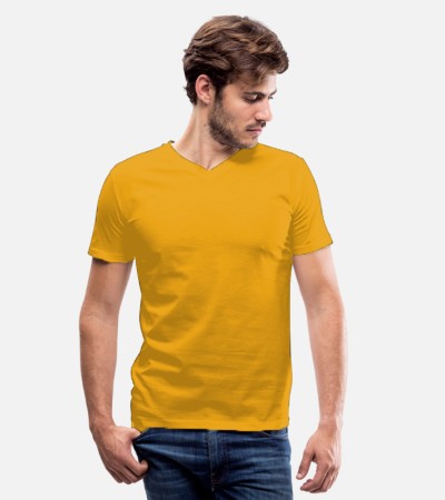 Men's V-Neck T-Shirt - Yellow/S