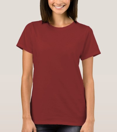 Women's basic red burgundy T-shirt - Red Burgundy/S